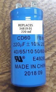 CD60 FBW / E492933 CAPACITOR 220mf 200V REPLACES 34819.01 WH3