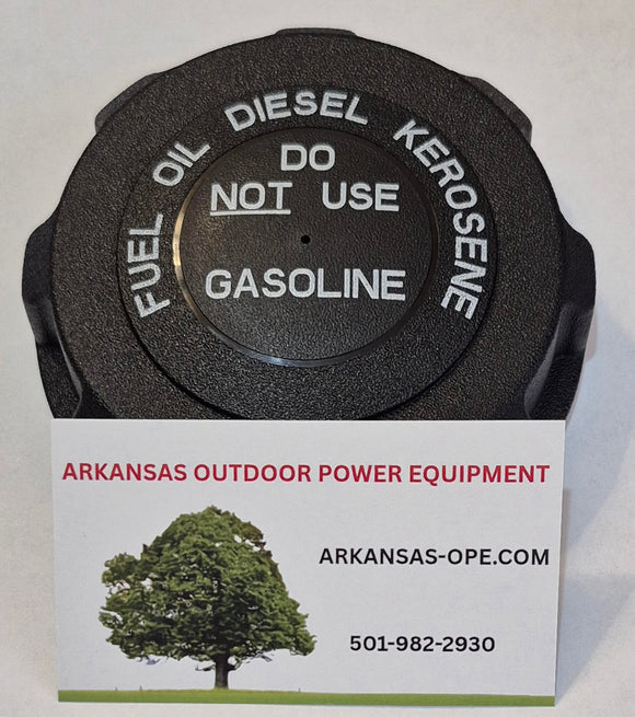 AOPE-25002  FUEL CAP 3 INCH PLASTIC TANKS PRINTED FUEL OIL DIESEL KEROSENE DO NOT USE GASOLINE S-444