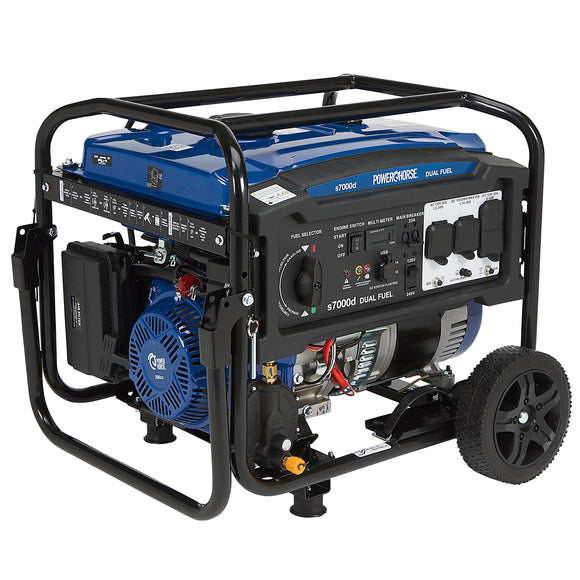 6075708 Portable Generator with Electric Start, 7000 Watts POWERHORSE