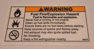 788935/805216 NS DECAL - FUEL FIRE EXPLOSION HAZARD NORTHSTAR