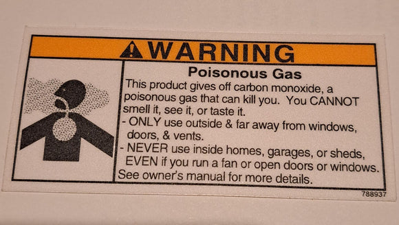 788937 NS DECAL - POISONOUS GAS WARNING NORTHSTAR