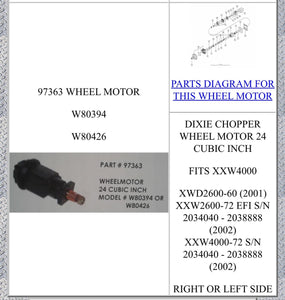 97363 WHEEL MOTOR DIXIE CHOPPER W80394