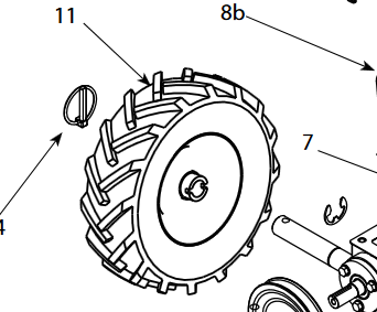 1101A TIRE/WHEEL ASSEMBLY AND LOCKPIN REF 11 EARTHQUAKE