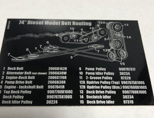 800164 DECAL 74" DIESEL BELT ROUTING DIXIE CHOPPER WH2