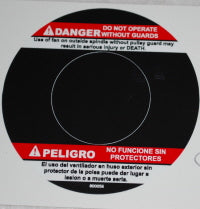 800056    DANGER PULLEY DECAL    DIXIE CHOPPER WH2