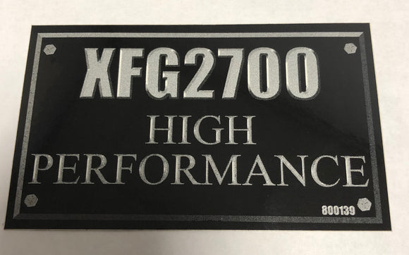 800139 DECAL XFG2700 HIGH PERFORMANCE DIXIE CHOPPER WH2