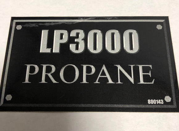 800143 DECAL LP3000 PROPANE DIXIE CHOPPER