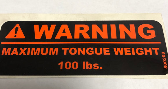 800208 DECAL WARNING WEIGHT HITCH DIXIE CHOPPER