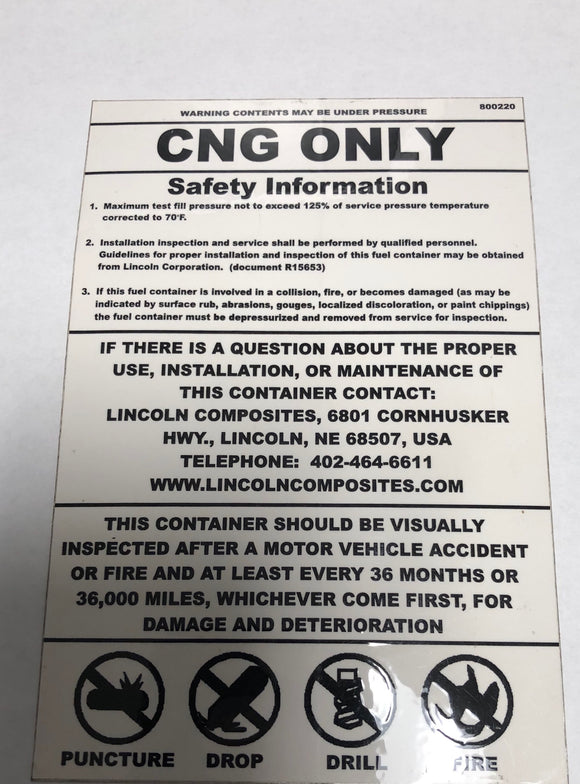 800220 DECAL SAFETY CNG DIXIE CHOPPER