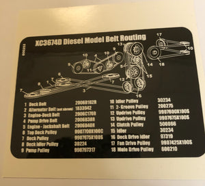 800252 DECAL - CAT 74 BELT ROUTE DIXIE CHOPPER WH2