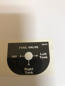 800287 DECAL - FUEL VALVE SILVER EAGLE DIXIE CHOPPER WH2