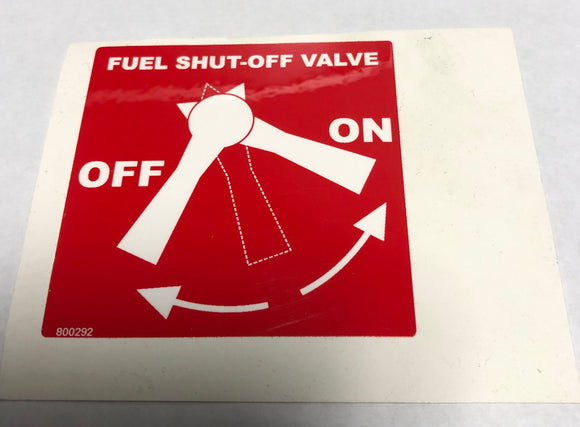 800292 DECAL FUEL SHUT OFF DIXIE CHOPPER WH2