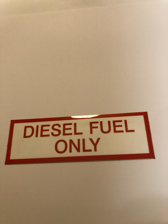 97373 DIESEL FUEL ONLY DIXIE CHOPPER DECAL WH2