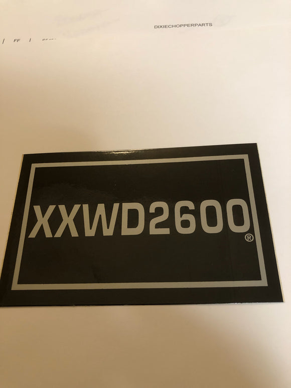 97471 XXWD2600 DIESEL MODEL DECAL DIXIE CHOPPER WH2