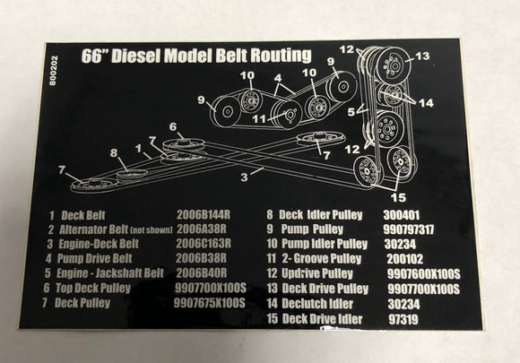 800202 DECAL BELT ROUTING EXCALIBER 66