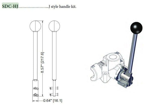 SDC-HJ BRAND HYDRAULICS HANDLE KIT J STYLE USED ON AO AND SDCF VALVES