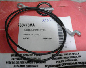 760773 760773MA LOWER CONTROL CABLE  MURRAY SNOW THROWER
