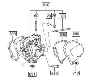 279-13001-21 CYLINDER HEAD REFERENCE 610 ROBIN SUBARU