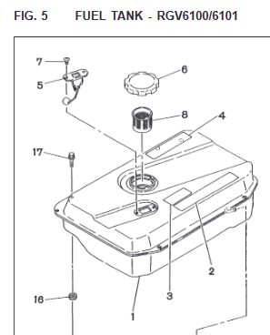 31D-36001-01 REFERENCE NUMBER 1 SHOWN FUEL TANK FOR ROBIN SUBARU GENERATORS RGV6100 RGV6101 REPLACES 31D-36011-01