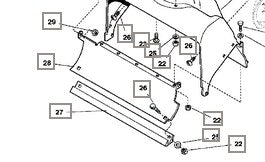 1716606 SNOW SCRAPER BLADE 19" LONG MURRAY REFERENCE 27 SHOWN