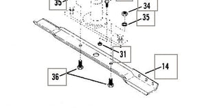 7019518 BLADE 25 inch SNAPPER LAWN MOWER REFERENCE 14 SHOWN